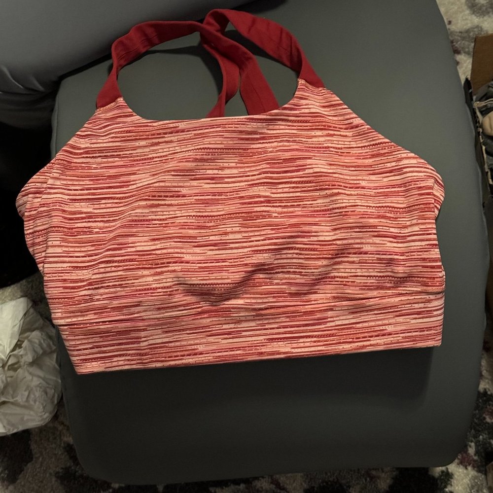 Zellos Red and White striped XL Sports Bra